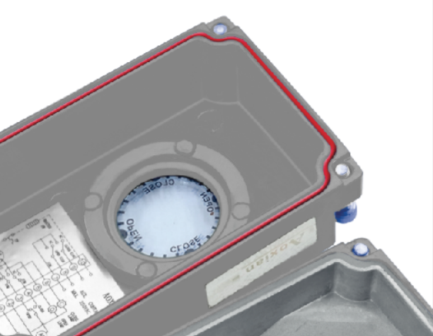 AOX-R電動執(zhí)行機(jī)構(gòu)上下蓋結(jié)合面凹凸結(jié)構(gòu)